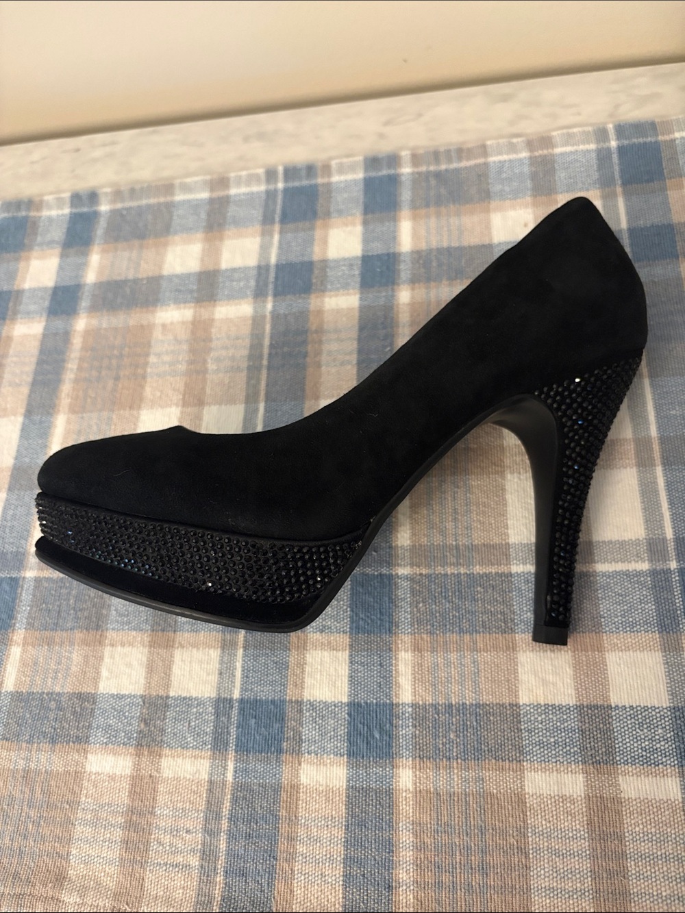 Roberta di Camerino Black Suede Platform Pumps Heels 6.5 - Picture 7 of 14